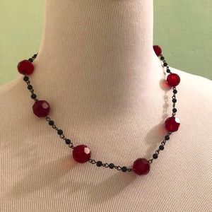 Vintage "garnet" necklace, glass beads